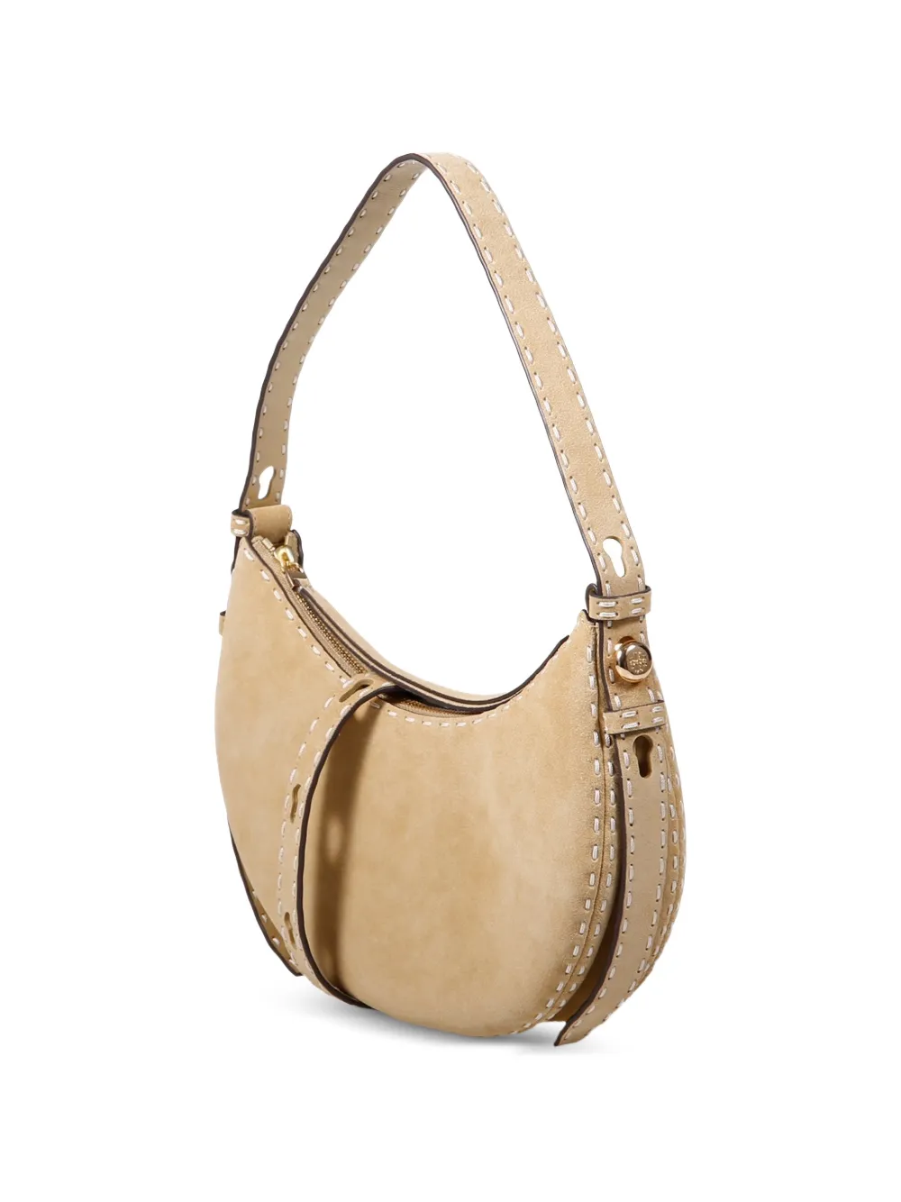 Tory Burch Romy schoudertas met stiksel Beige