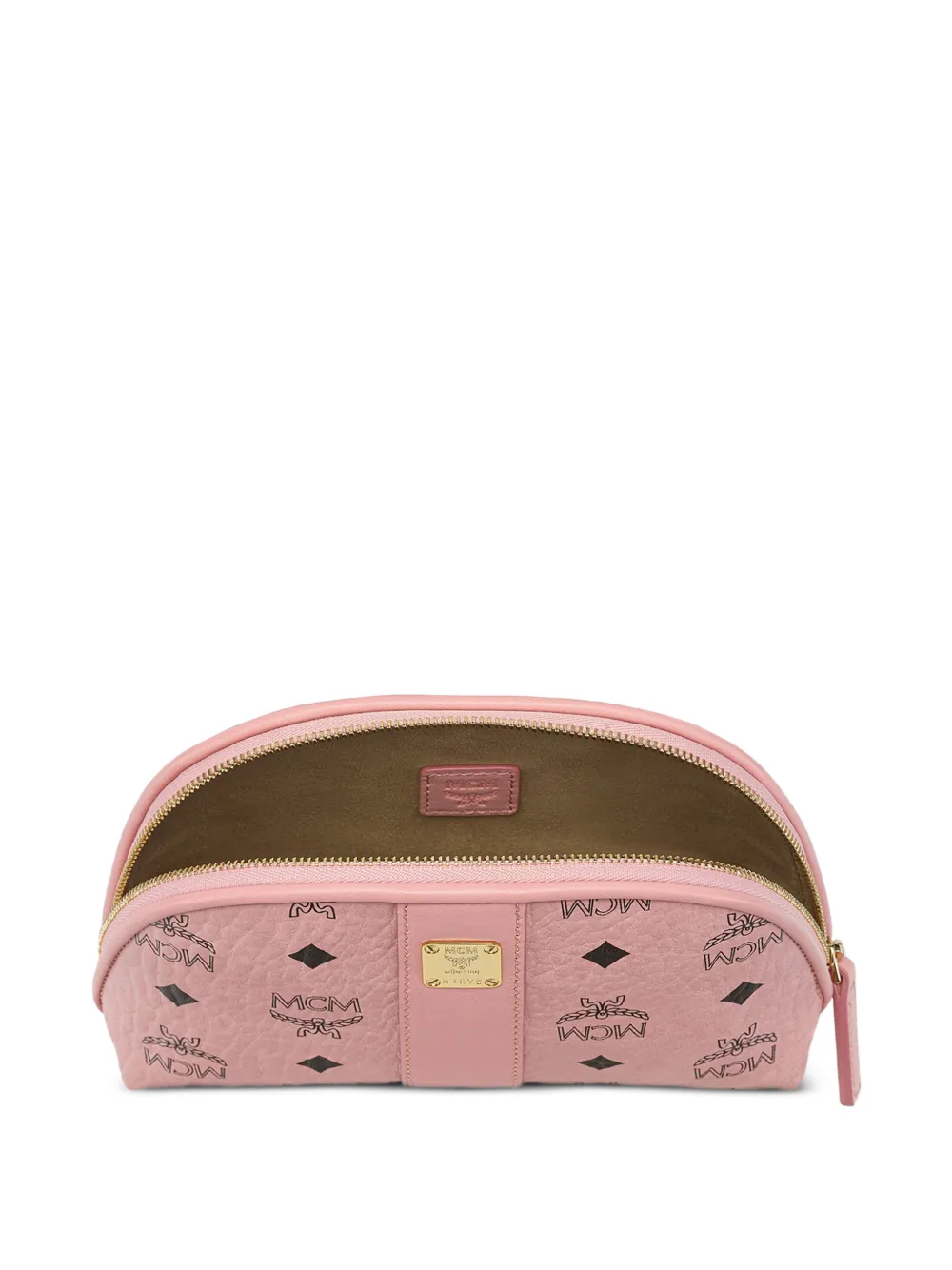 MCM Aren make-up tas met monogram canvas Roze