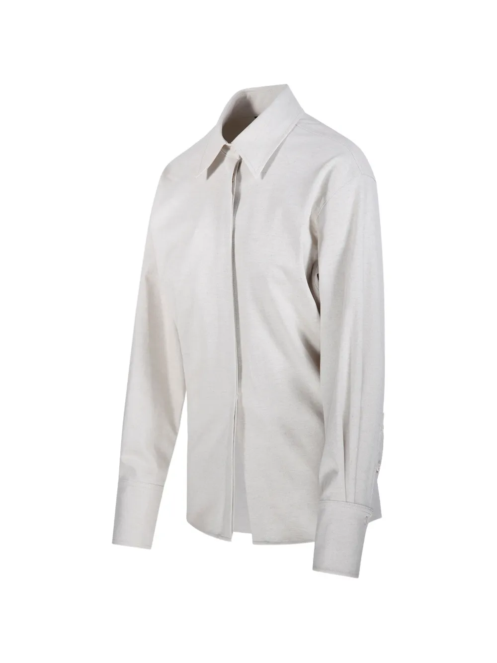  Sandbeige Long-sleeve Buttoned Shirt - Grey 