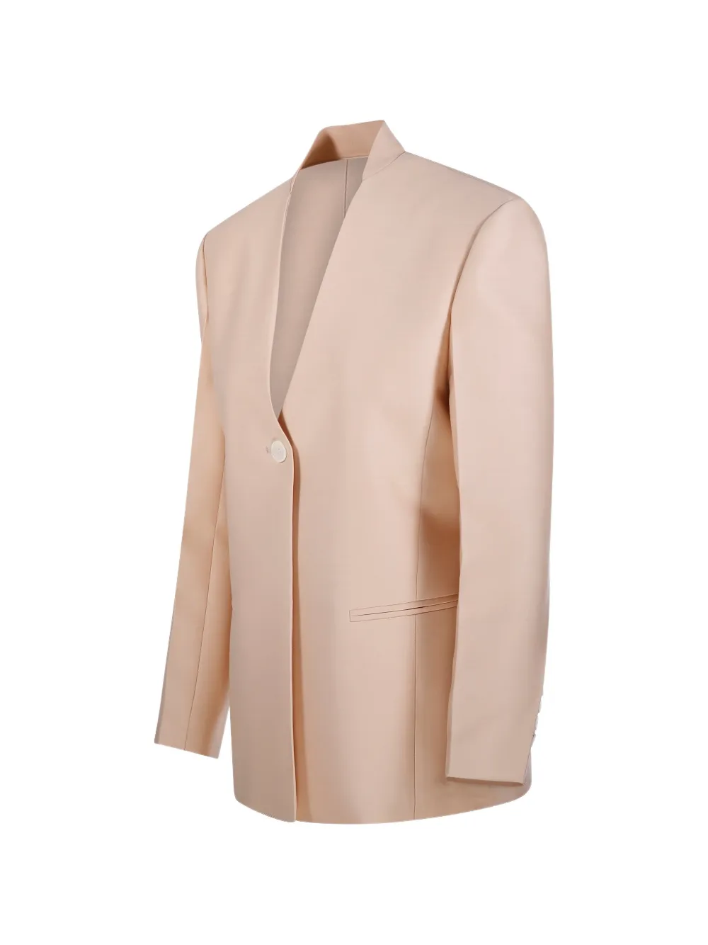  Sandbeige Button Single-breasted Blazer - Pink 