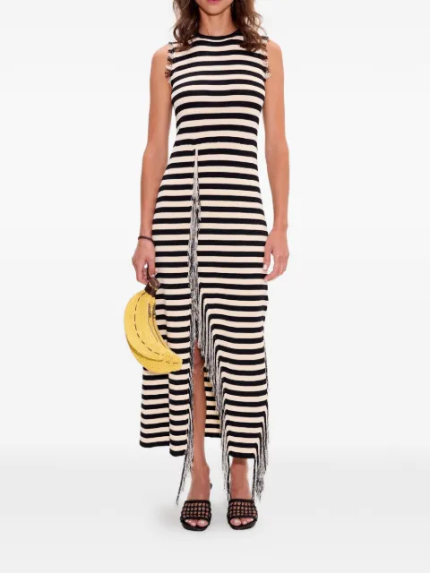 Simon Miller Sabine striped fringe knit midi dress