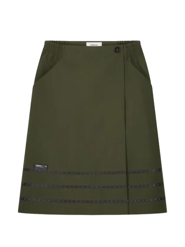 Coperni Tailored Midi Skirt in Green