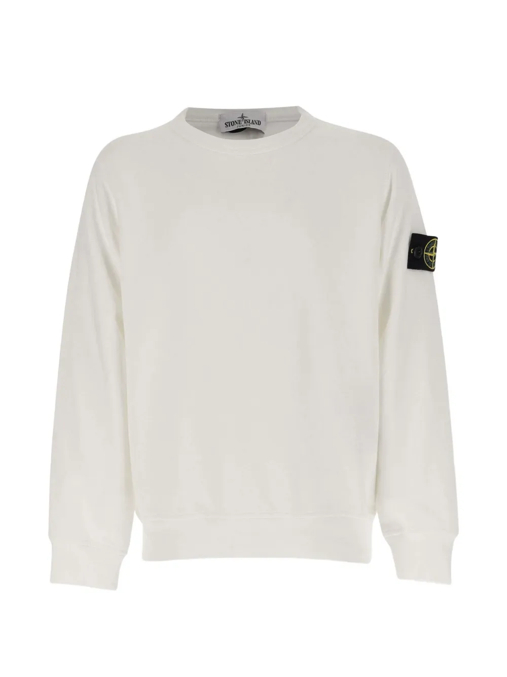 Stone Island Junior logo-patch cotton sweatshirt - Bianco