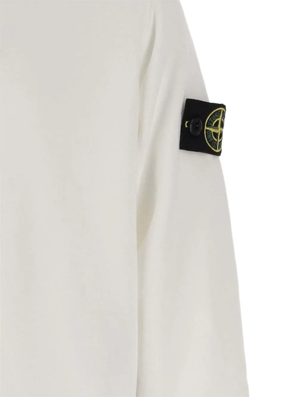 Stone Island Junior Katoenen sweater met logopatch Wit
