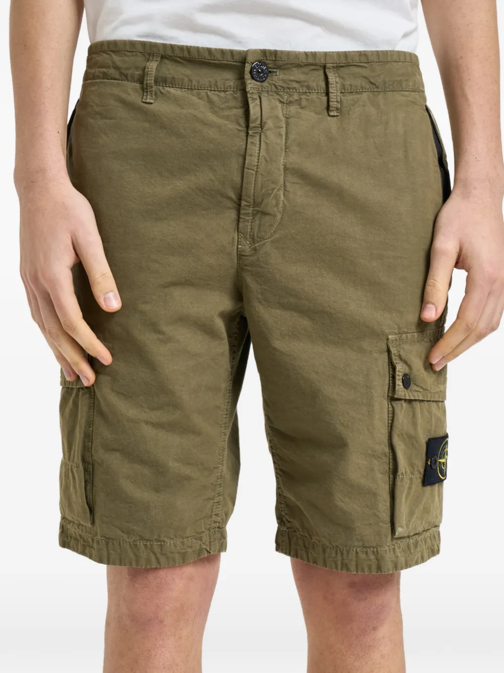 Stone Island button-fastening cargo shorts - Verde