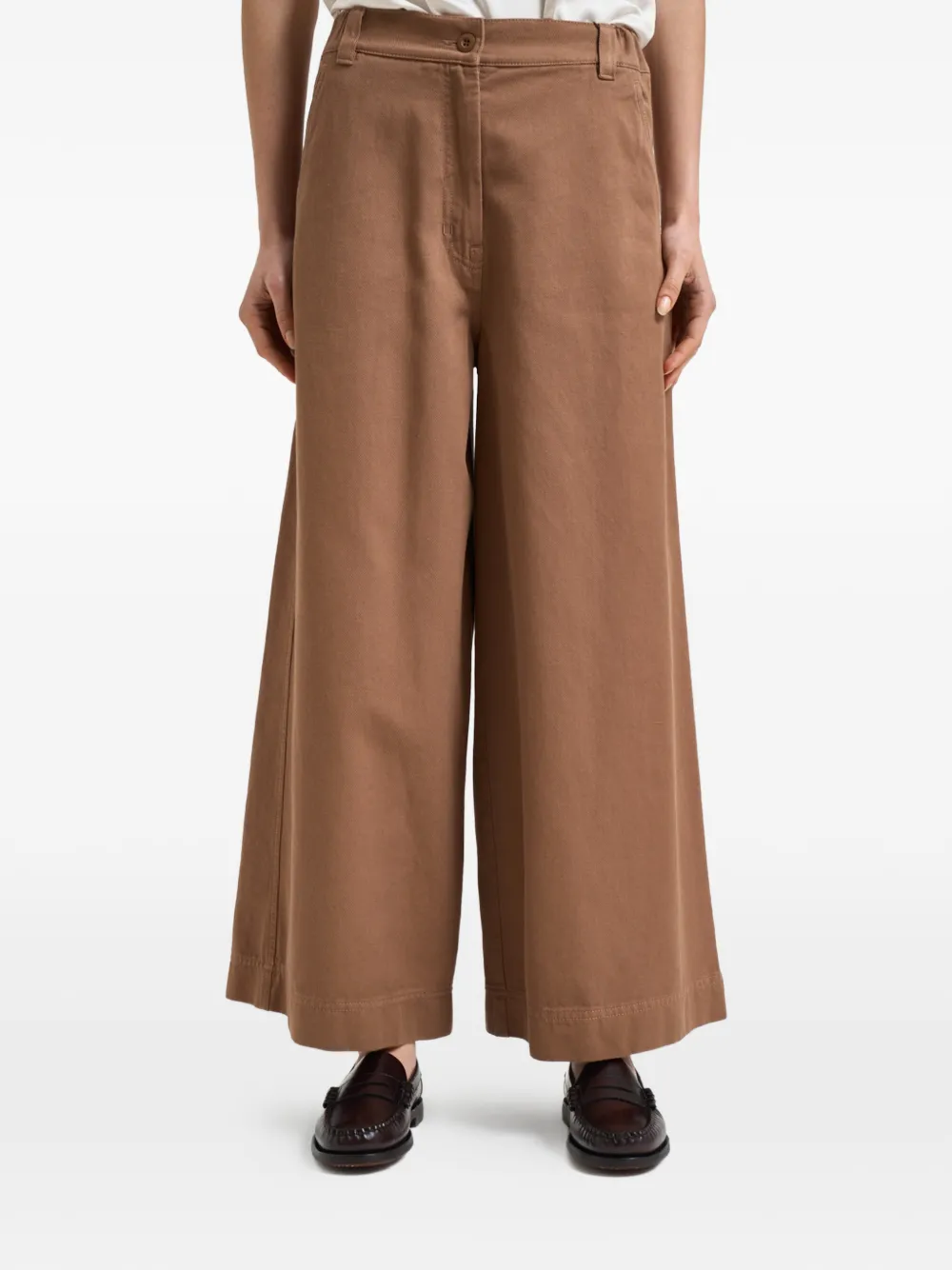 Weekend Max Mara Ariete Button Pocket Trousers In Brown