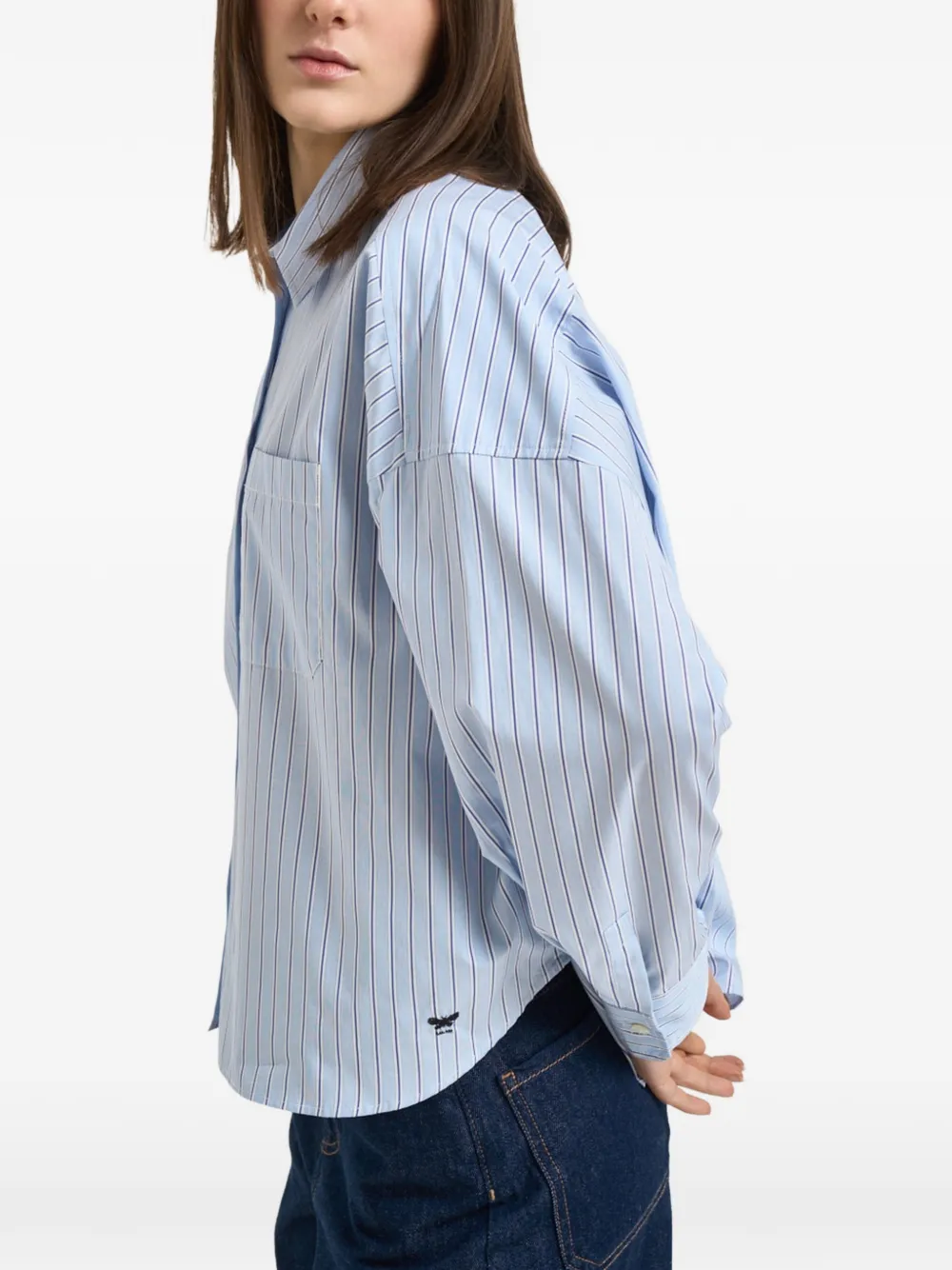  Weekend Max Mara Striped Buttoned Shirt - Blue 