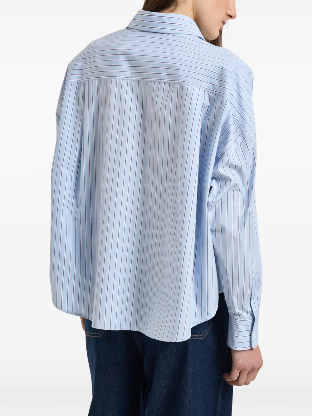  Weekend Max Mara Striped Buttoned Shirt - Blue 