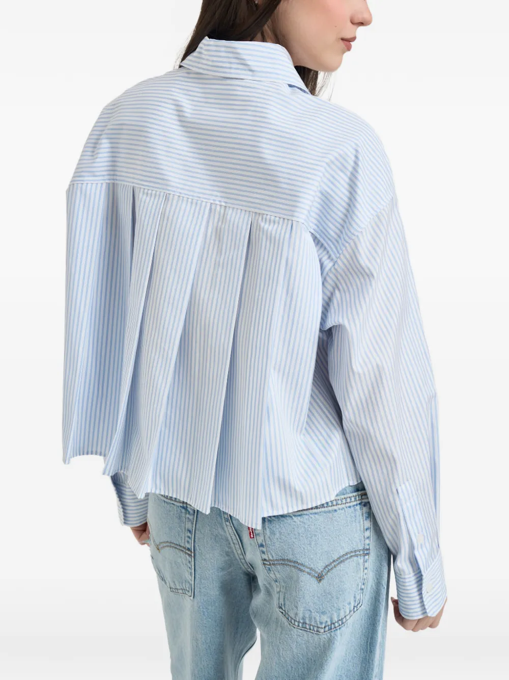  Weekend Max Mara Eden Striped Pocket Shirt - Blue 