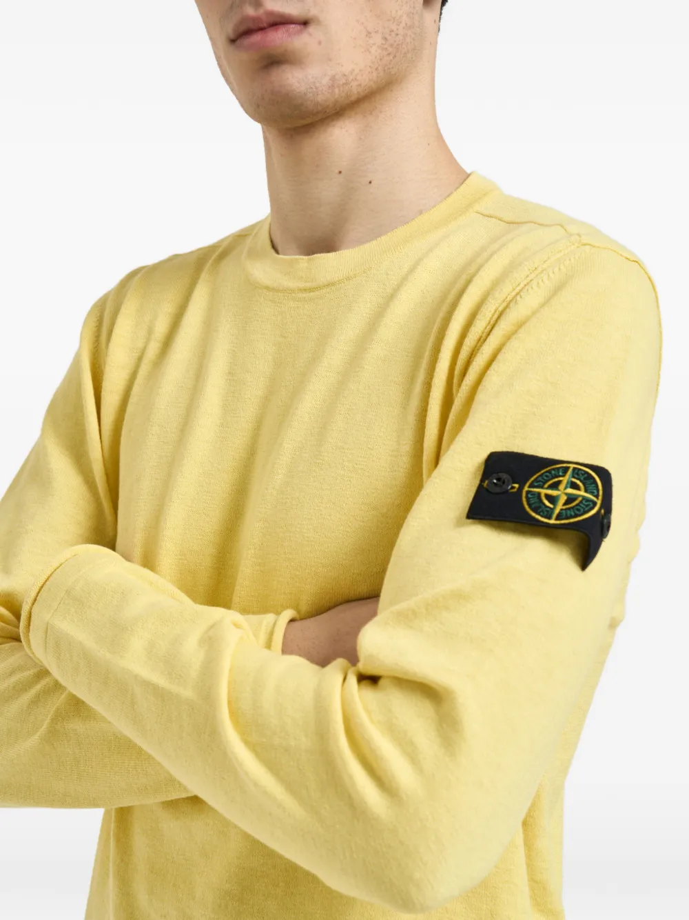 Stone Island 5100052 biologische katoenen en nylon trui Geel