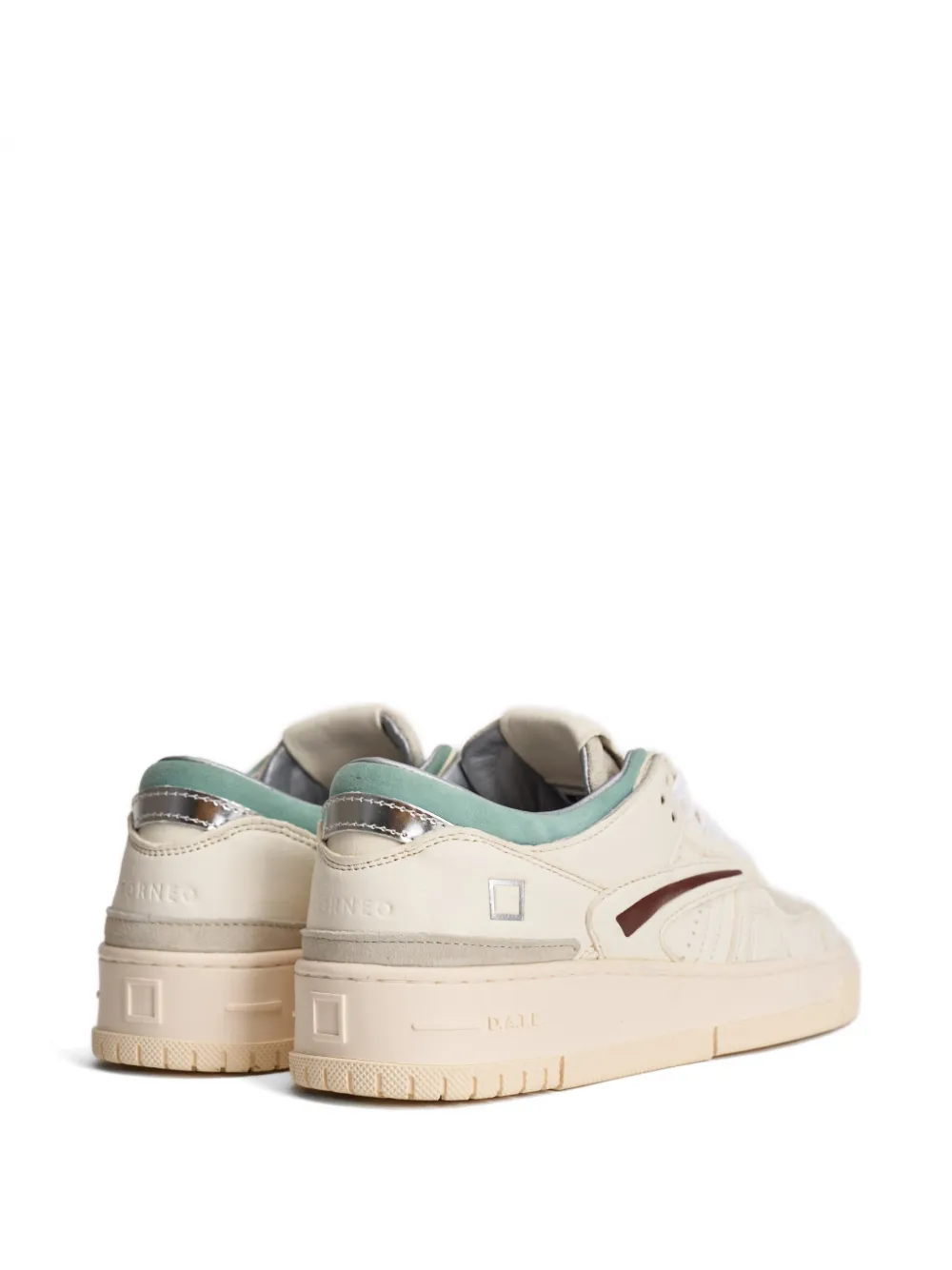 D.A.T.E. Geperforeerde leren sneakers Beige