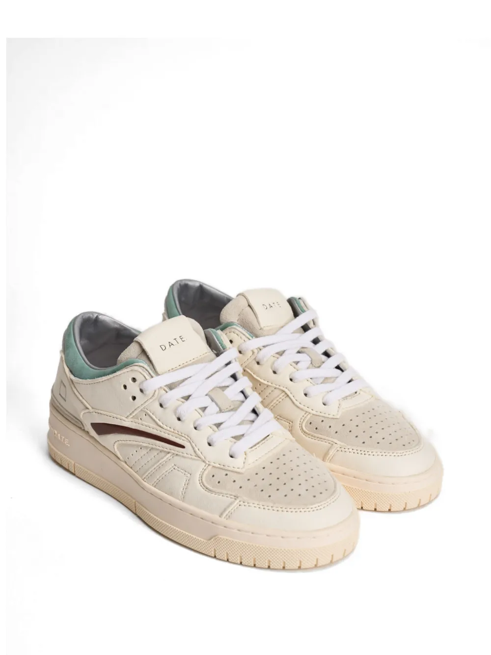 D.A.T.E. Geperforeerde leren sneakers Beige