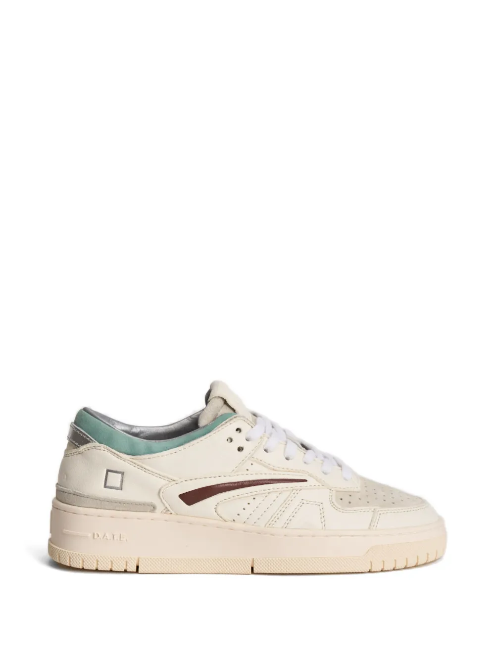D.A.T.E. Geperforeerde leren sneakers Beige
