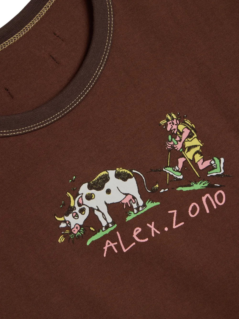  Alex Zono Ringer Trail T-shirt - Brown 