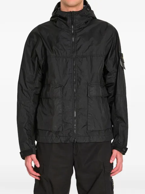 Stone Island button hood flap pocket jacket