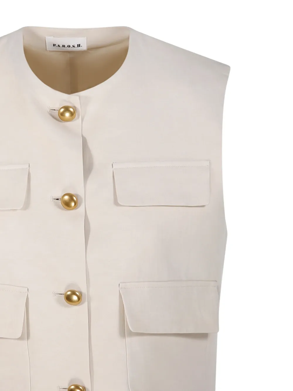 P.A.R.O.S.H. Gilet met klepzak Beige