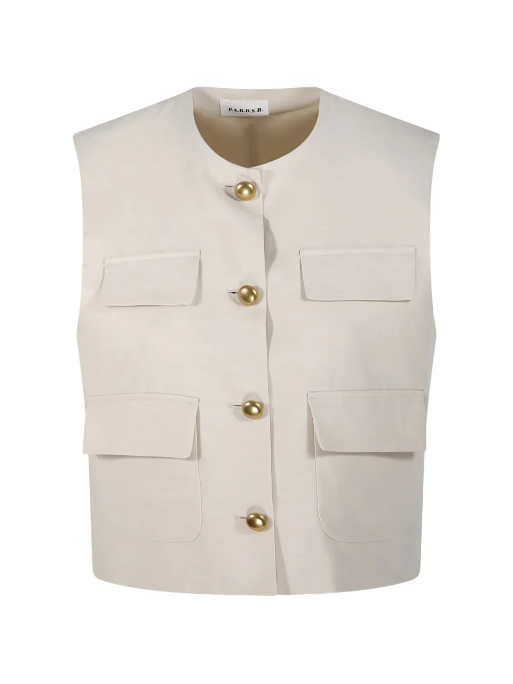 P.A.R.O.S.H. button-fastening flap-pocket gilet - Toni neutri