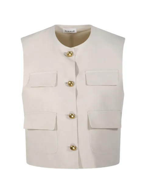 P.A.R.O.S.H. chaleco con bolsillos y solapa