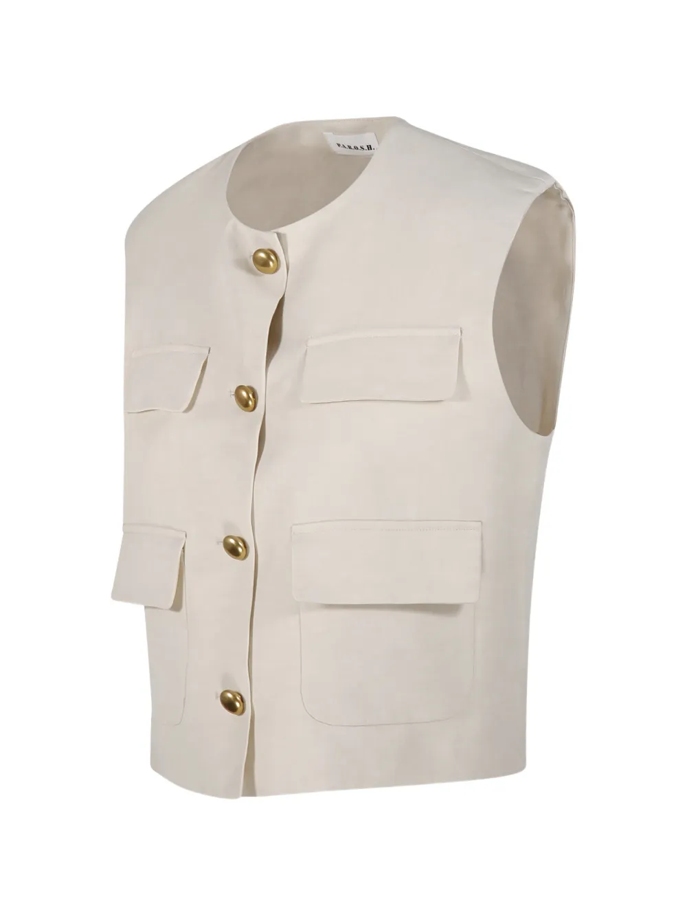 P.A.R.O.S.H. Gilet met klepzak Beige