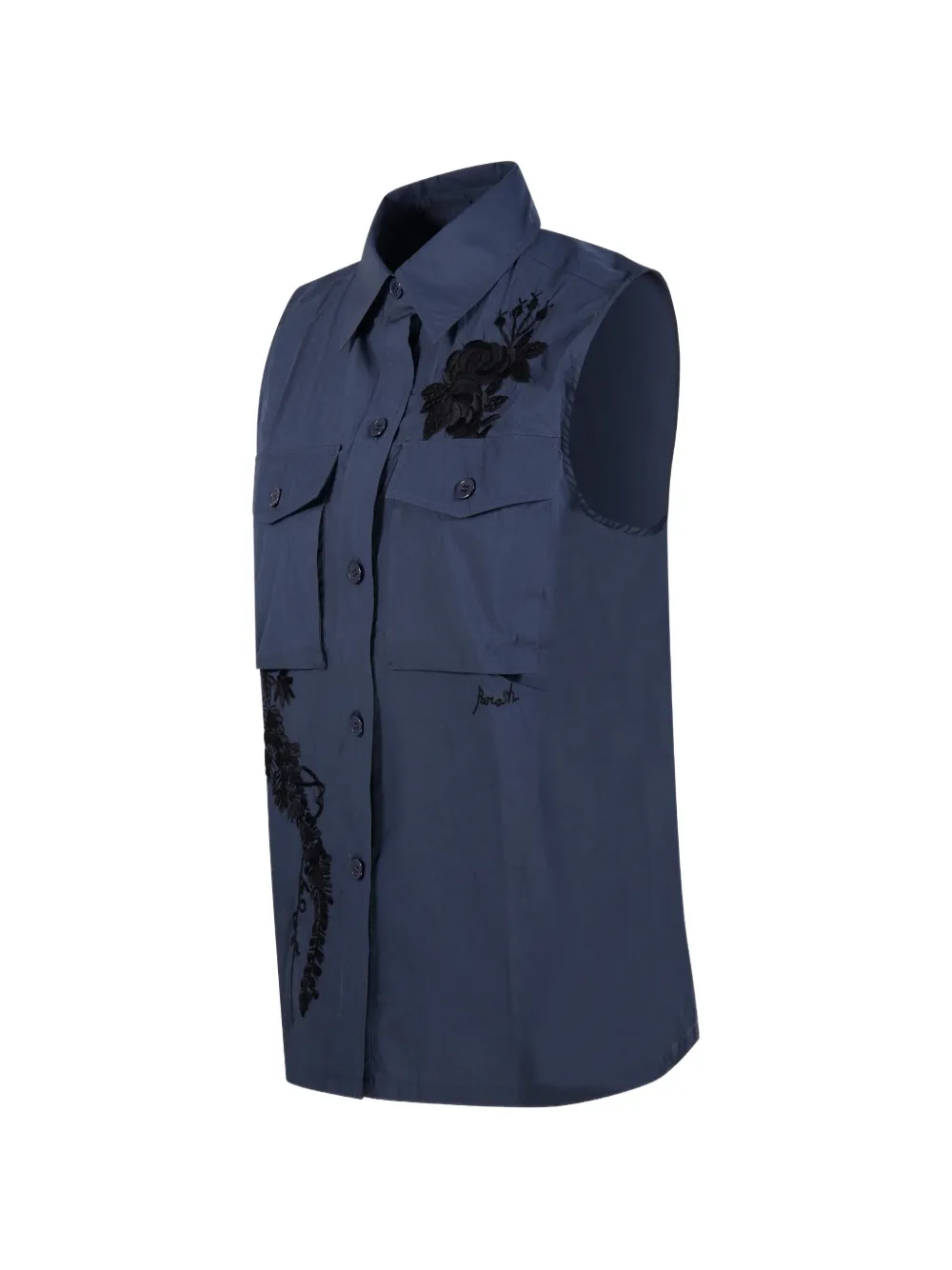 P.A.R.O.S.H. Blouse met geborduurde bloemen Blauw