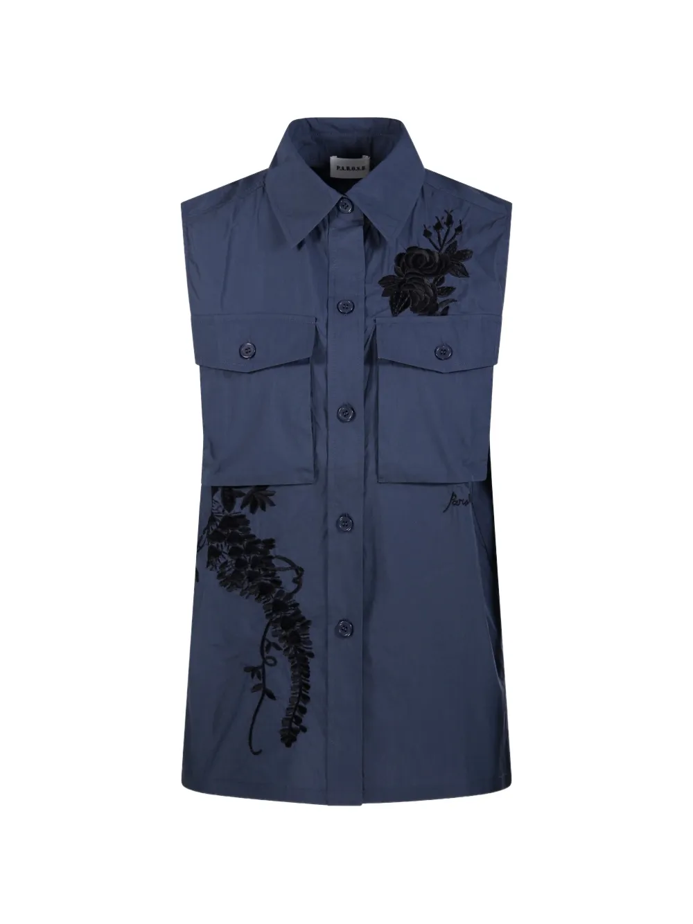 P.A.R.O.S.H. floral embroidered shirt - Blue