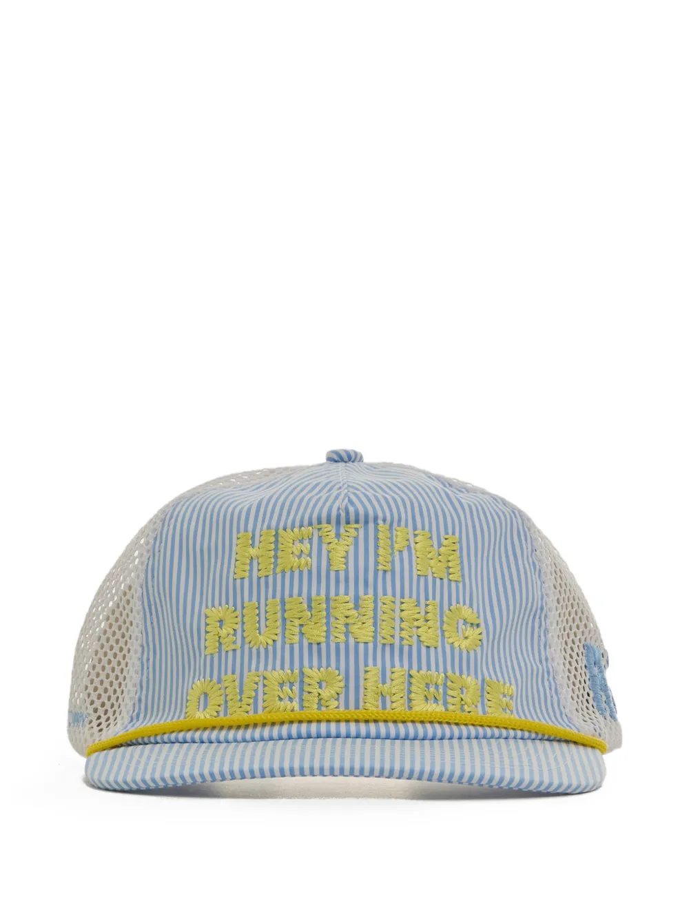 ALEX ZONO striped embroidered trucker hat - Bianco