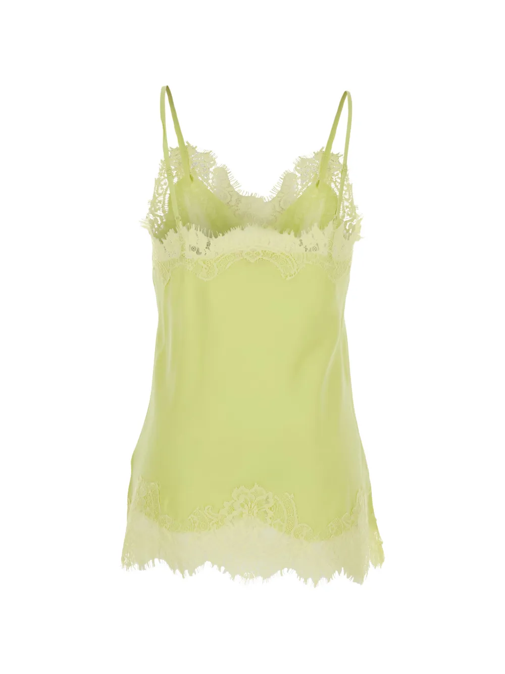  Gold Hawk Lace-trim Sleeveless Top - Yellow 