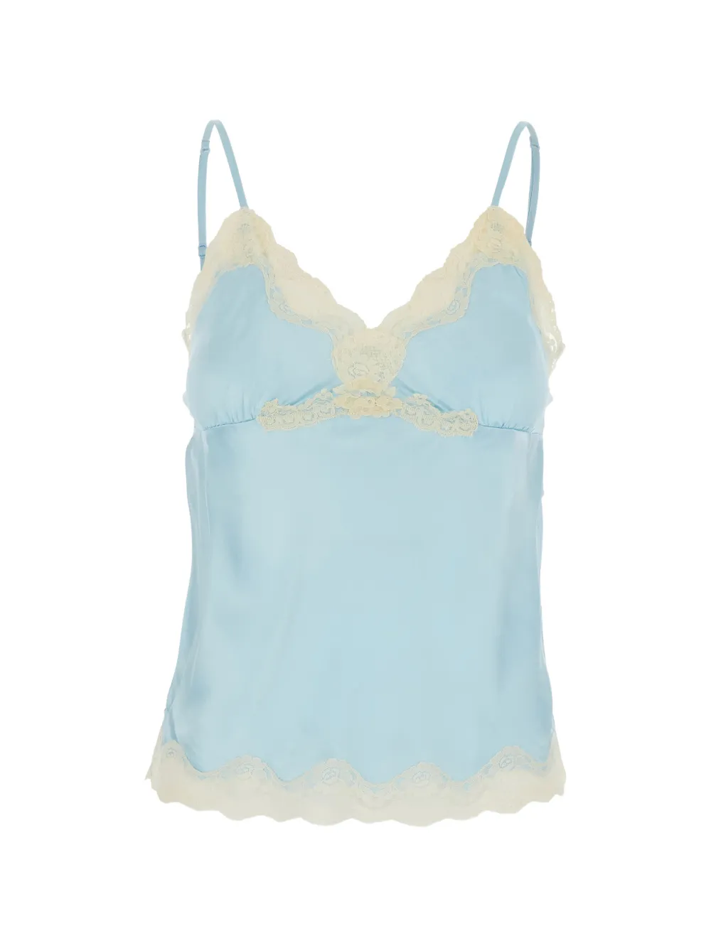 Gold Hawk lace V-neck sleeveless top - Blu