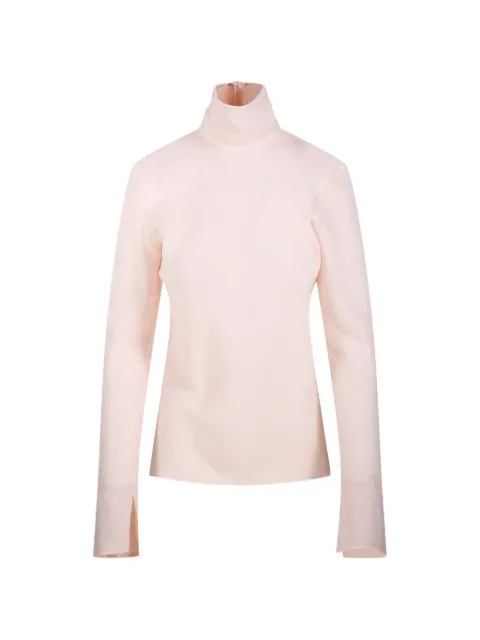 SANDBEIGE turtleneck split cuff blouse