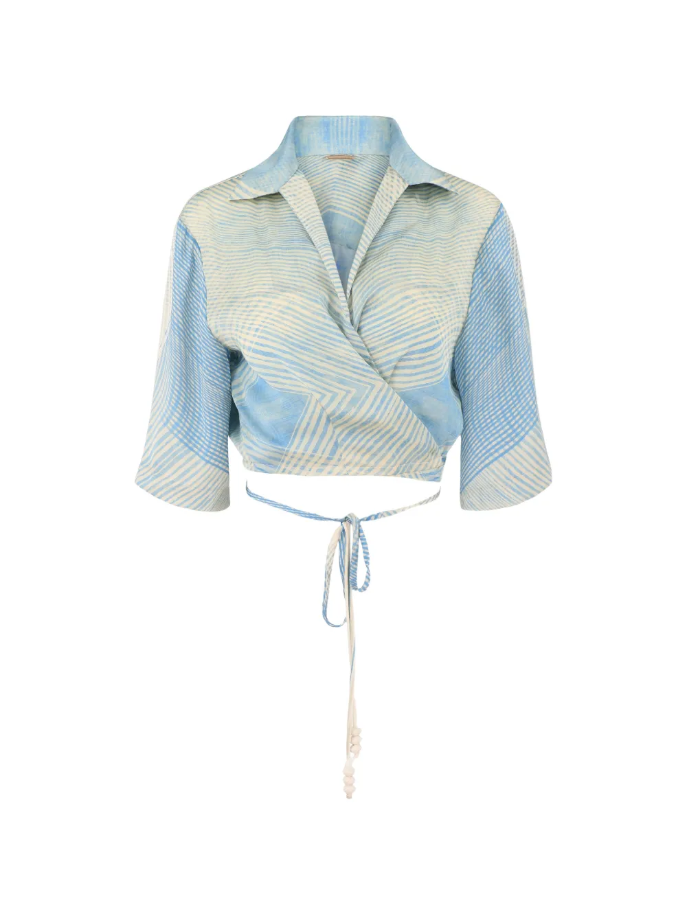 Alexis Liari tie crop top - Blu