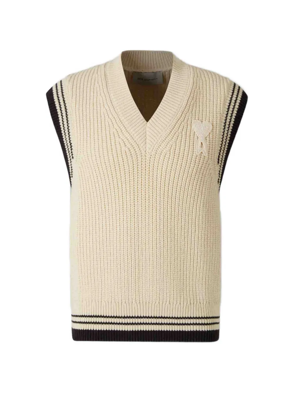 AMI Paris ribbed V-neck knit vest - Toni neutri