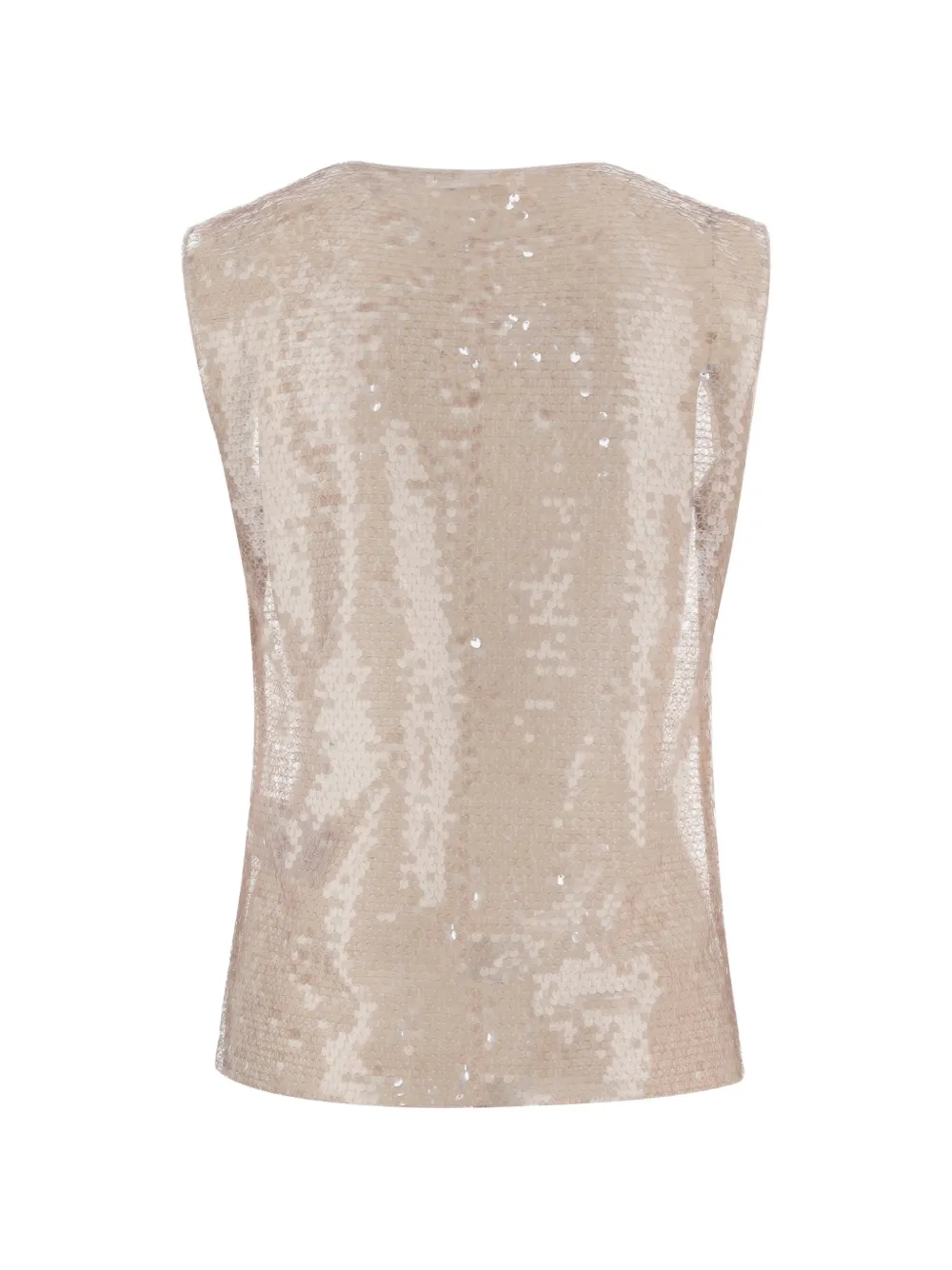  Niccolò Pasqualetti Sequinned Sleeveless Top - Neutrals 