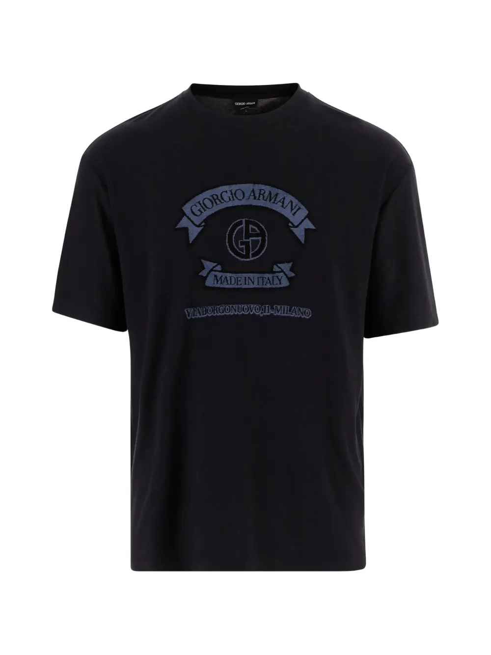 Giorgio Armani logo-print round-neck T-shirt - Blau