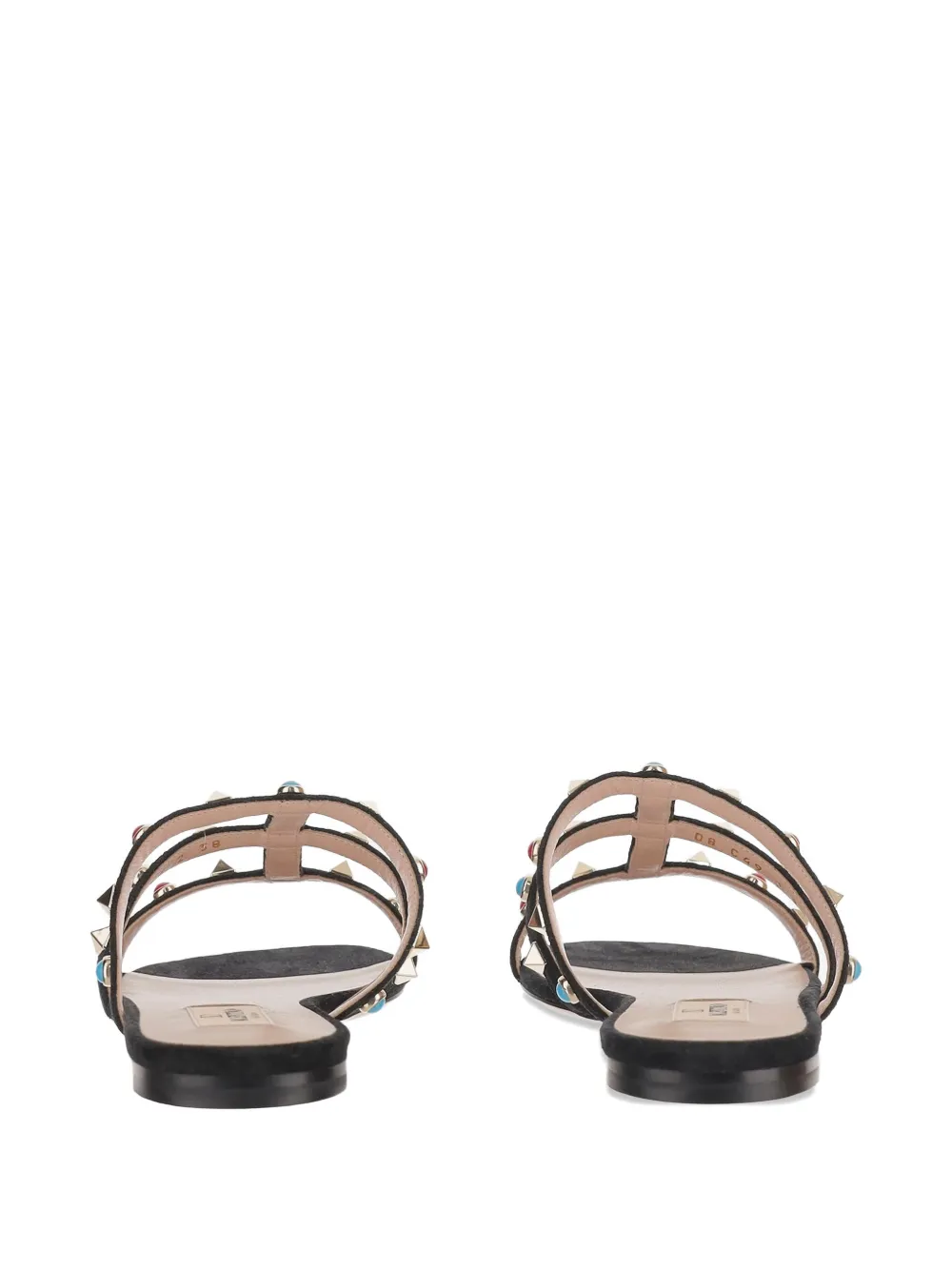 Valentino Garavani Rockstud suède sandalen verfraaid met kralen Zwart