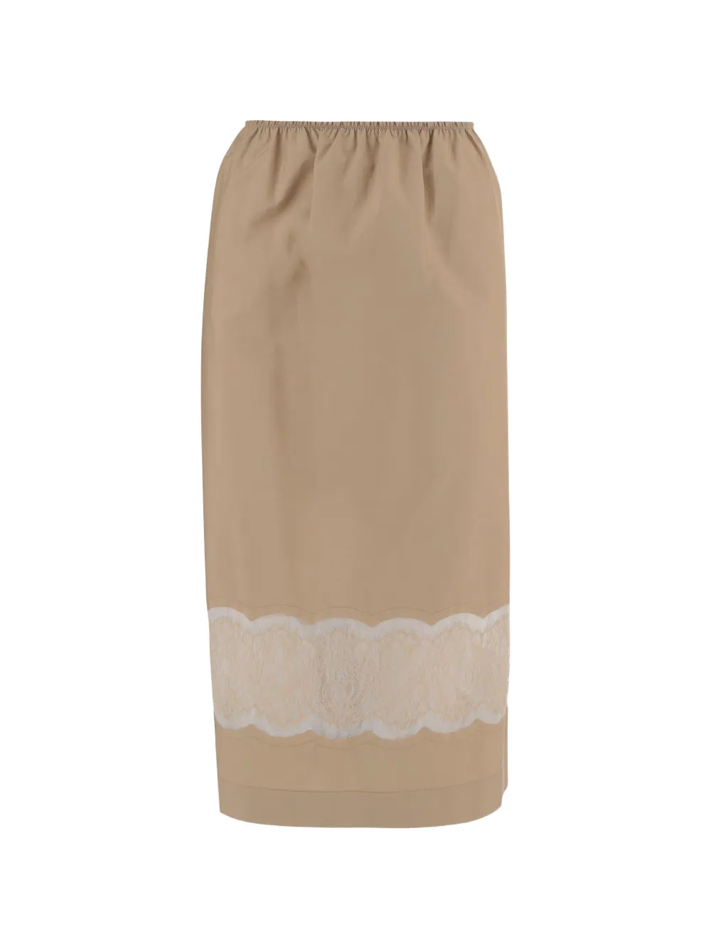 Carven lace-panel midi skirt - Toni neutri