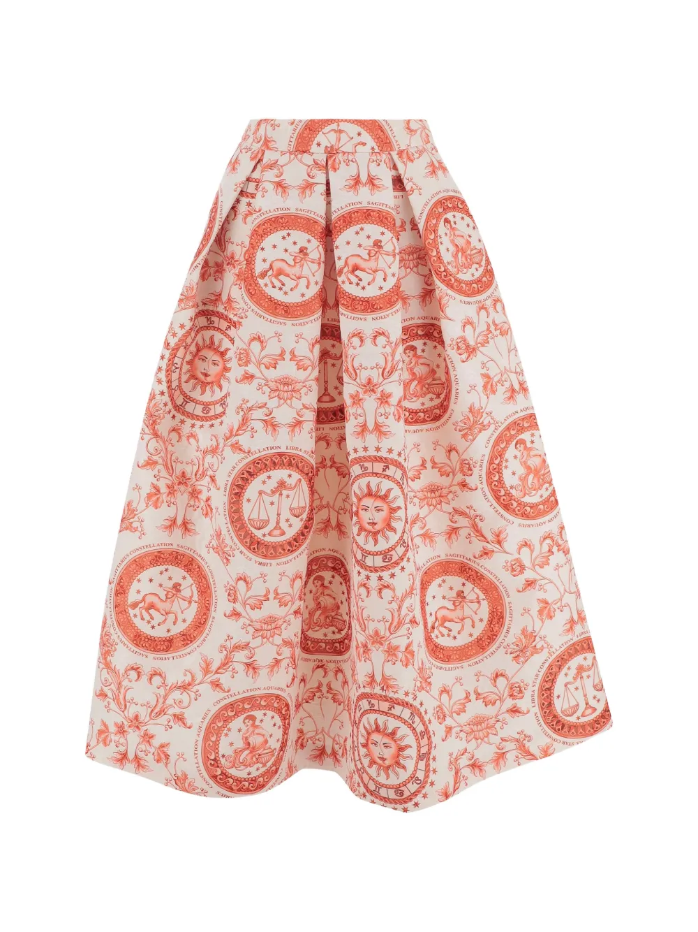 Lunatica Milano flared fantasy-print skirt - Rosso