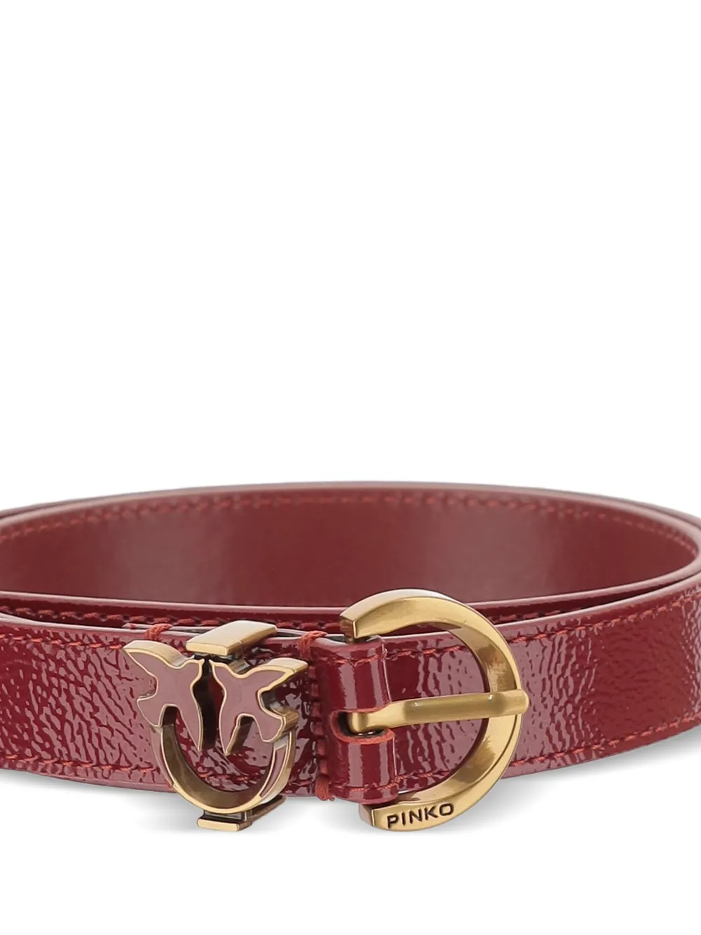  Pinko Bird-detail Buckle Belt - Red 