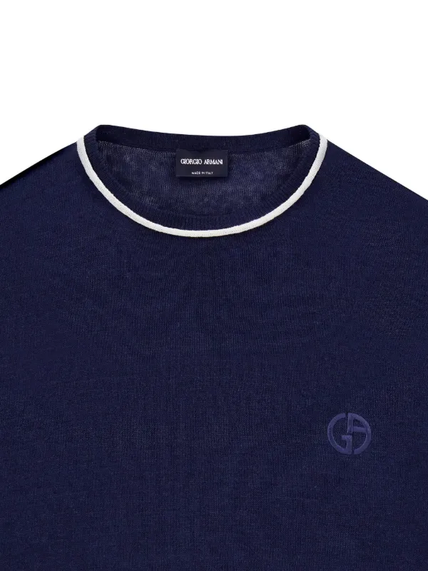 Giorgio Armani crew-neck T-shirt | Blue | FARFETCH CA