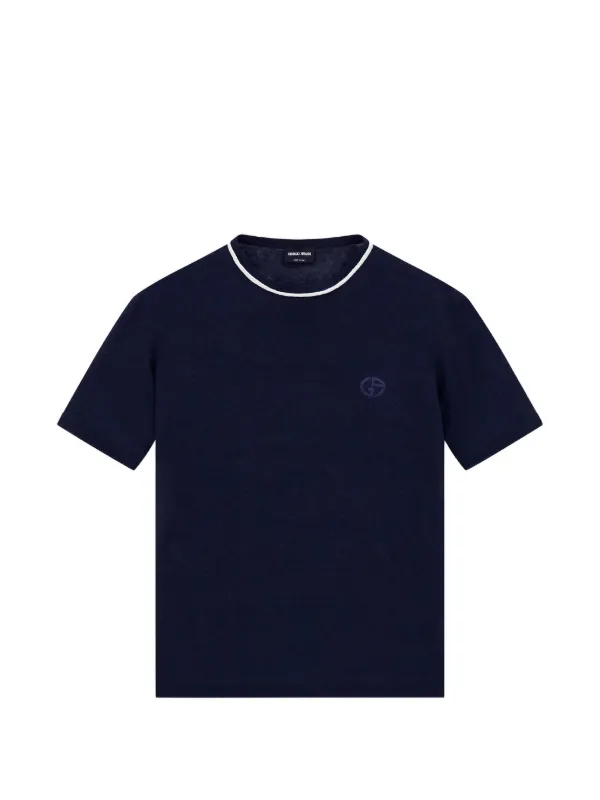 Giorgio Armani crew-neck T-shirt | Blue | FARFETCH CA