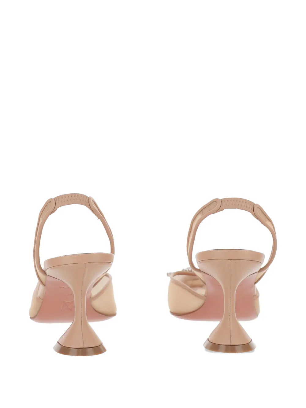 Amina Muaddi brooch-embellishment sling pumps Beige