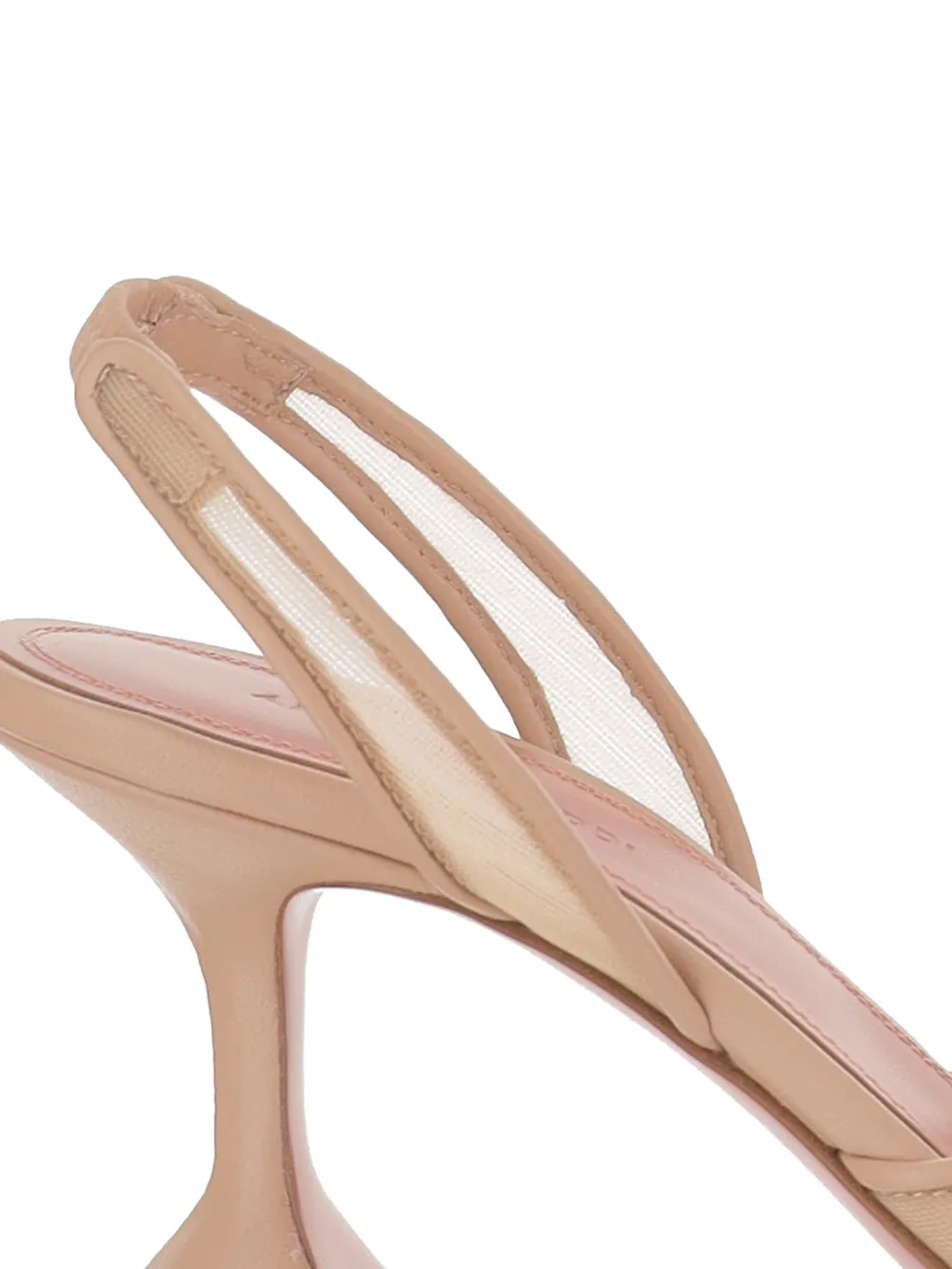 Amina Muaddi brooch-embellishment sling pumps Beige