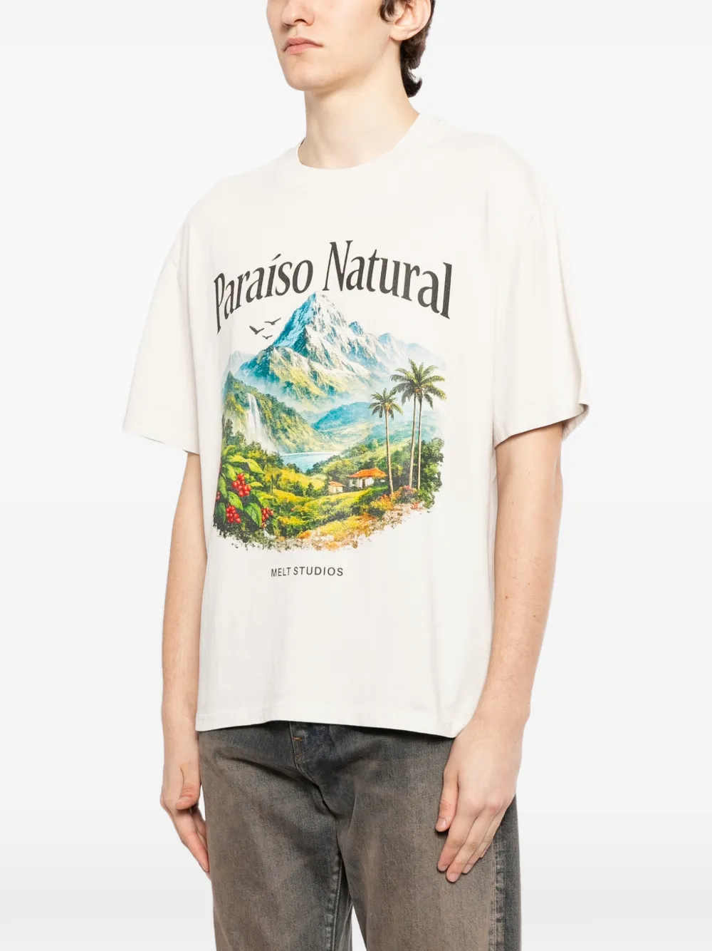  Melt Graphic-print T-shirt - Neutrals 