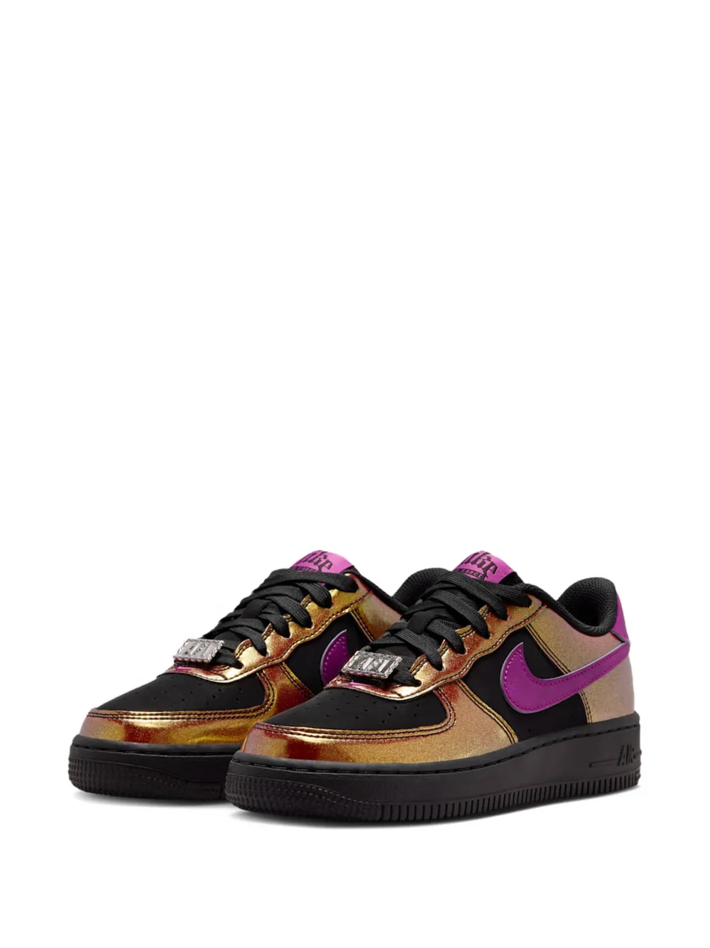 Nike Kids Air Force 1 LV8 "Glam Rock" edition lace-up sneakers - Nero