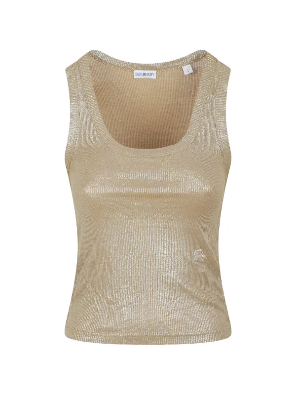 Burberry Festival Viscose Tank Top in Gold