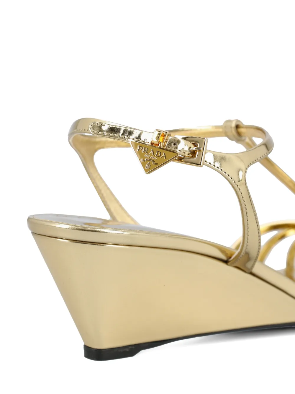 Prada logo-detail strap sandals Goud