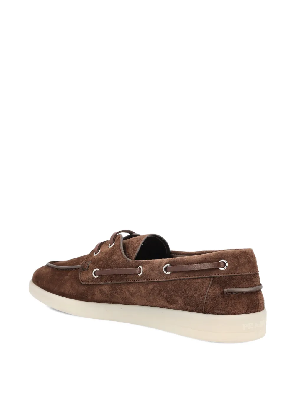 Prada Bootschoenen met vetersluiting Bruin