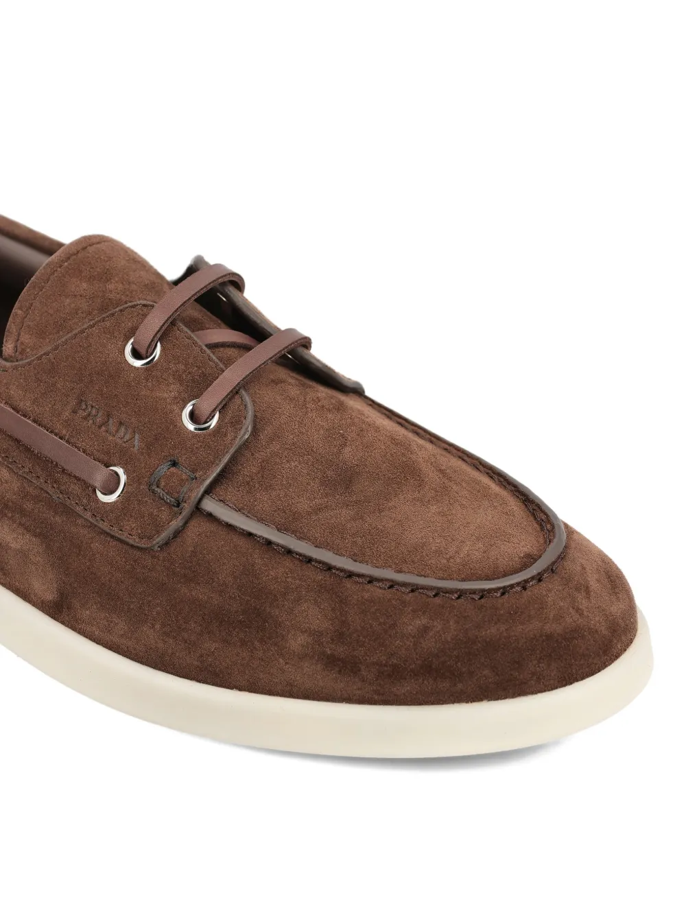 Prada Bootschoenen met vetersluiting Bruin