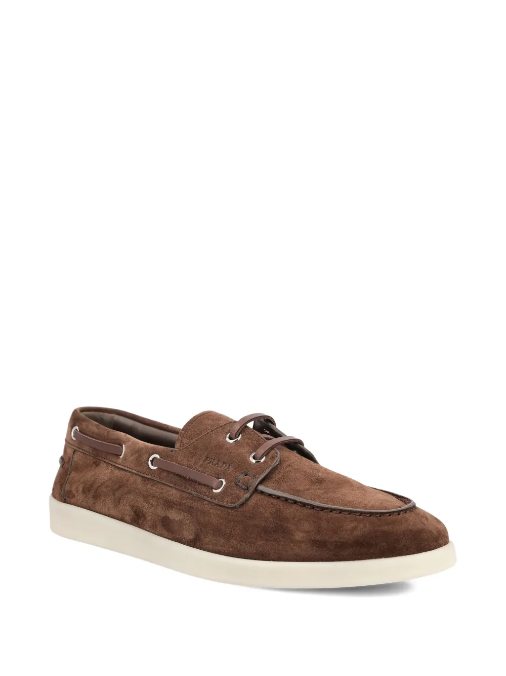 Prada Bootschoenen met vetersluiting Bruin