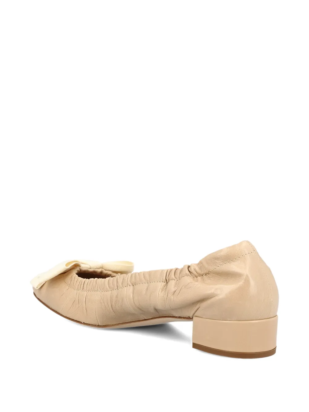 Prada ruched bow-embellishment pumps Beige
