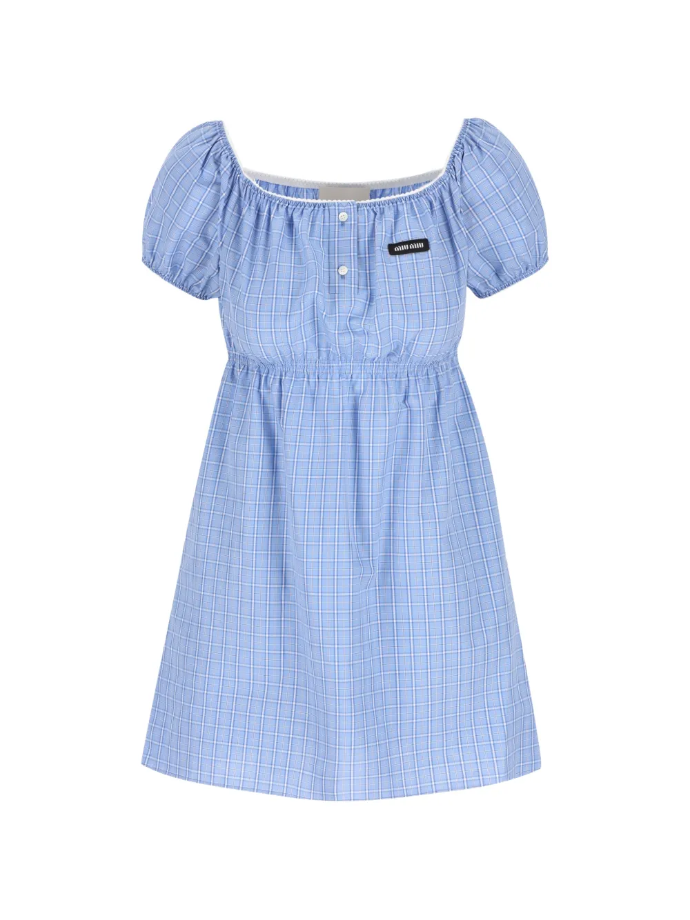 Miu Miu plaid-pattern mini dress - Blu